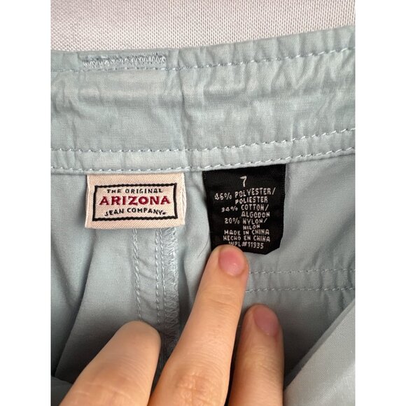 Arizona Womens Embroidered Cargo Pants Size 7 Light Blue Polyester/Cotton - Picture 4 of 6